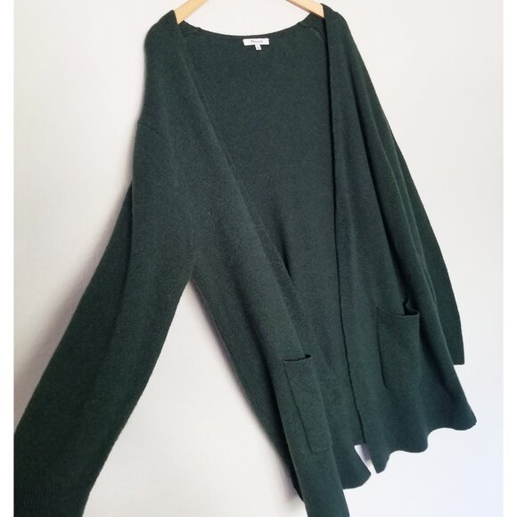 Madewell Kent Cardigan Sweater Coziest Yarn Wool Alpaca Blend Forest Green XL - Picture 14 of 15